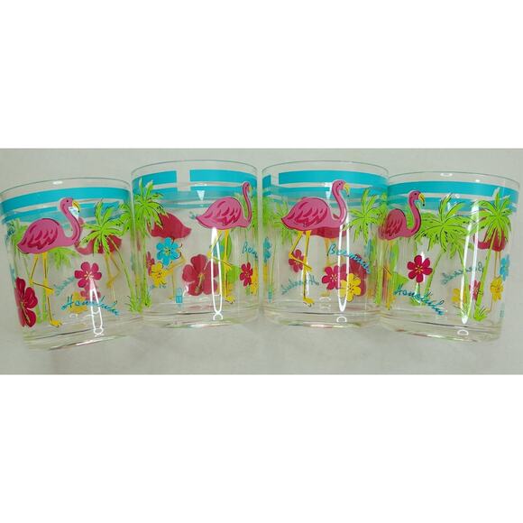 Fun Acrylic Pink Flamingo Pitcher with 4 Cups and 12 Cocktail Stir Sticks Set - Picture 3 of 6
